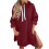 Women's Solid Hooded Sweatshirt Fleece Pullover Long Sleeve 1