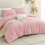 Pink Queen Comforter Set Breathable Quilted 3-Piece 5