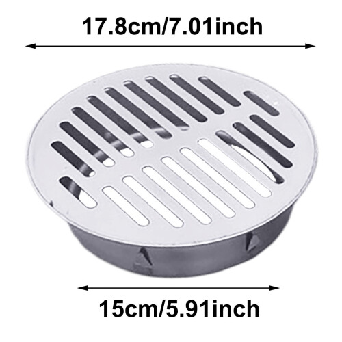 Grille d'évacuation ronde en acier inoxydable robuste (1 pièce) 2