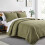 Ensemble de couette verte Cal King 3 pièces en polyester léger 2