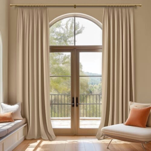 Set di aste per tende regolabili e resistenti, colore oro. 1