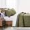 Ensemble de couette verte Cal King 3 pièces en polyester léger 4