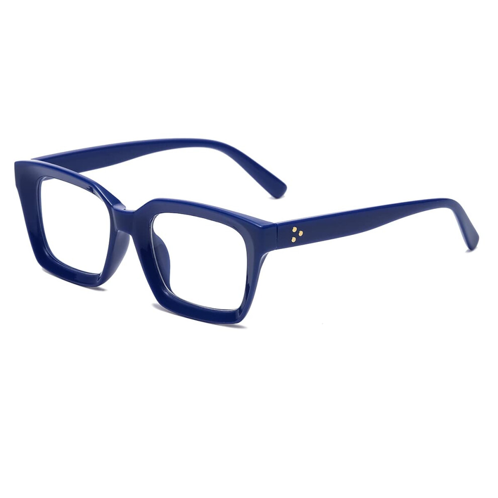 Reading Glasses 2.0 Magnification, Blue Light Blocking Square Frame Eyewear for Women and Men