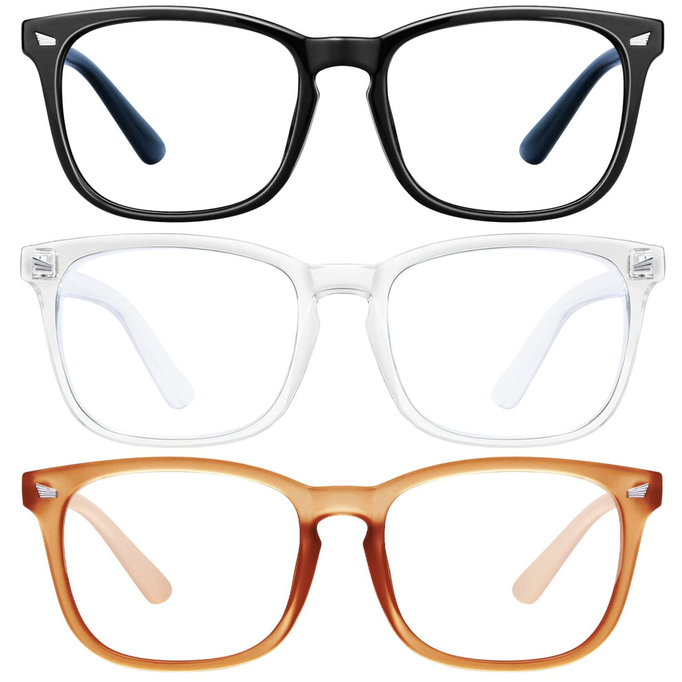 Blue/Light Blocking Glasses 3 Pack For Women And Men, Anti Glare Computer And Reading Eyewear