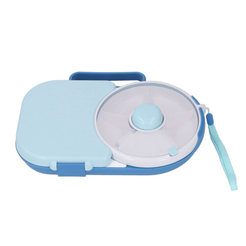 Snack Rotating Container Portable Lunch Box Blue 1