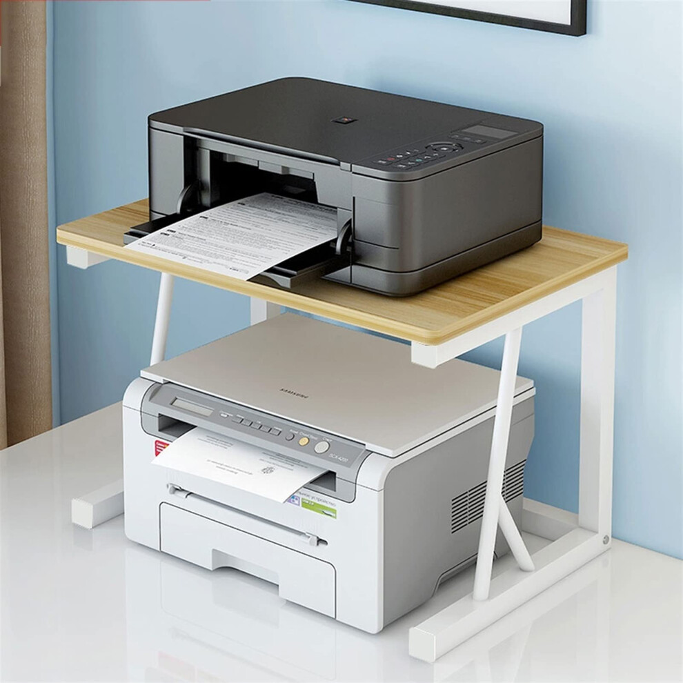 Printer Stand 2Tier Desktop Storage Shelf For Small Printers, Fax, Scanner, Documents, Beige 9771547162278