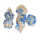 Ensemble de 7 dés polyédriques en résine, taille standard, bleu et doré 11