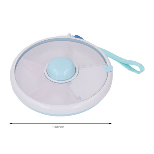 Boîte à goûter tournante avec couvercle, 5 compartiments, bleue 1