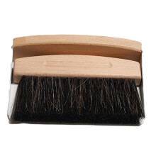 Mini Broom Dustpan Set with Wood Handle, Handheld Sweeping Brush for Kitchen and Pet Mess, White