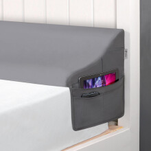 Full Size Bed Wedge Pillow Grey Mattress Gap Filler for Headboard Gap Coverage Easy Installation