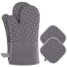 Anti-Slip Thermal Mittens, Heat Resistant Anti-scalding Kitchen Baking Gloves 1 Pair