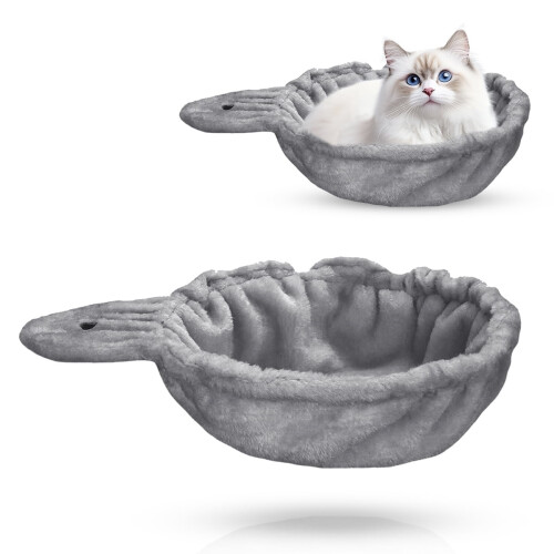 Hængekøjekurv til kradsetræ til store katte, grå