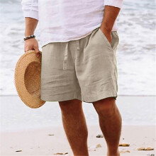 Pantalones cortos deportivos casuales de punto para hombre con cordón elástico, ideales para el gimnasio.