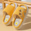 Child Deer Linen Slippers Thick Sole Yellow Size2 4