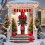 Cortina de Natal 3D com Laço, 70,87 x 35,43 polegadas - Capa Decorativa para Porta de Entrada, Varanda e Decorações de Natal 6