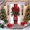 Cortina de Natal 3D com Laço, 70,87 x 35,43 polegadas - Capa Decorativa para Porta de Entrada, Varanda e Decorações de Natal 4
