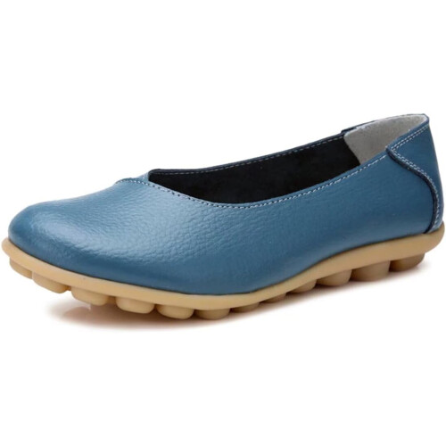 Γυναικεία Δερμάτινα Παπούτσια Loafers Μονόχρωμα Slip-on Flat Παπούτσια Άνετα Casual Φλατ για