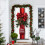 Cortina de Natal 3D com Laço, 70,87 x 35,43 polegadas - Capa Decorativa para Porta de Entrada, Varanda e Decorações de Natal 5