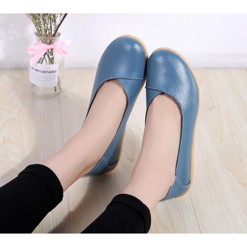 Γυναικεία Δερμάτινα Παπούτσια Loafers Μονόχρωμα Slip-on Flat Παπούτσια Άνετα Casual Φλατ για 2