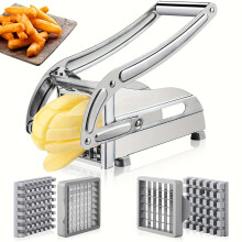 Coupe-frites et éminceur en acier inoxydable, lames 36/64 trous, trancheuse manuelle pour pommes de terre, oignons, carottes, patates douces –