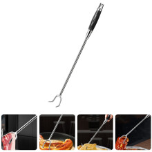 Gancho para carne de acero inoxidable con mango de madera