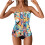 Μαγιό Tankini για γυναίκες, στράπλες, μαγιό με ενίσχυση και push-up, μοντέρνο φλοράλ 1