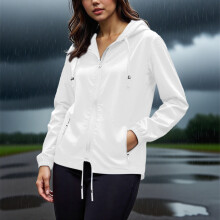 Kukoosong Oversized Damen Regenjacke, leichte Outdoor-Sportjacke mit Reißverschluss und Taschen
