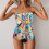 Μαγιό Tankini για γυναίκες, στράπλες, μαγιό με ενίσχυση και push-up, μοντέρνο φλοράλ 2