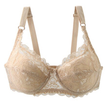 Damesbeha met volledige dekking, kanten beugel, gewatteerde push-up beha in grote maten voor dagelijks comfort, maten 34D-48DD