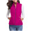 Vest for Women Winter Fall Basic Button Vest Solid Keep Warm Sleeveless Jacket with Pocket,Hot Pink 1