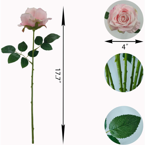 Black Artificial Roses – 12 pcs, 4" Silk & Plastic Stems 1