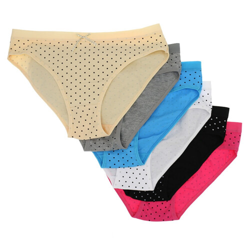 Slip bikini da donna in cotone a pois, intimo basic da donna 2