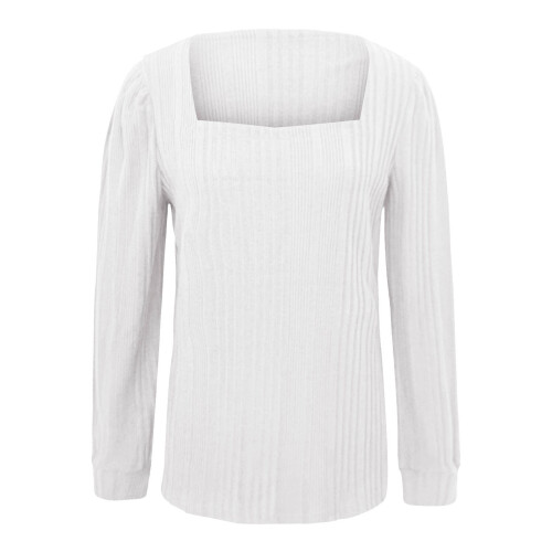Blusas Lenago femininas plus size da moda, manga comprida, estilo pulôver, cor sólida. 2