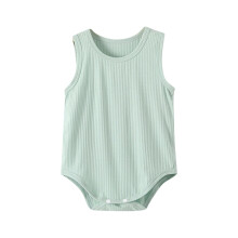 Grenouillère pour nouveau-né fille, vêtements pour nouveau-né fille, combinaison confortable unie pour bébé, sans manches, vert menthe, 9-12