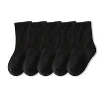 Chaussettes de sport rembourrées Mikilon pour enfants, 5 paires, coupe basse, pour garçons et filles.