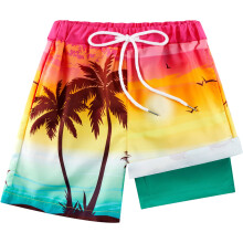 Badehose für Jungen mit Boxershorts-Innenfutter, Kompressions- und scheuerhemmende Badeshorts, dehnbar, UPF, schnelltrocknend, Badeanzug, 5-16 Jahre