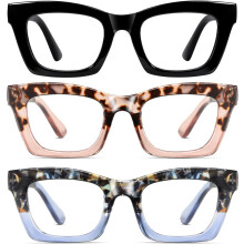 Lunettes de lecture style Oprah pour femmes et hommes, bloquent la lumière bleue, monture carrée pour ordinateur avec charnière à ressort