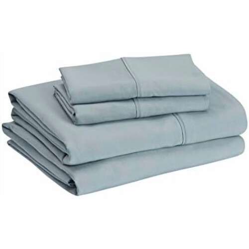 Ensemble de draps en microfibre 4 pièces pour lit double, bleu spa 1
