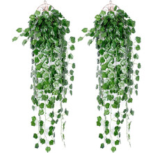 Piante finte, ghirlanda di edera artificiale, 2 pezzi. Decorazione con ghirlanda di edera artificiale per feste, matrimoni, cucina, giardino, ufficio.