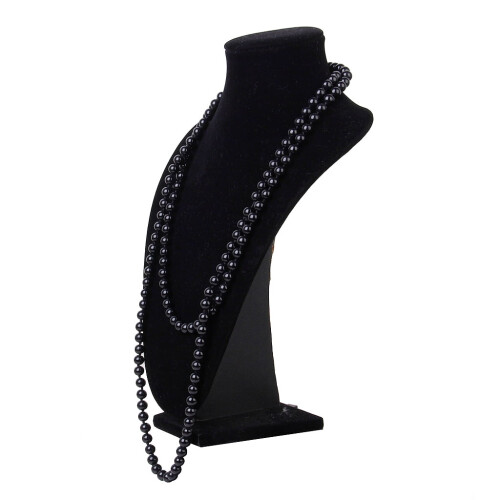 Collana lunga retrò con perle nere e perline sciolte 1