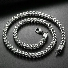 Collana da uomo in acciaio inossidabile da 18"-30" con catena Franco Box Curb Link da 6 mm.