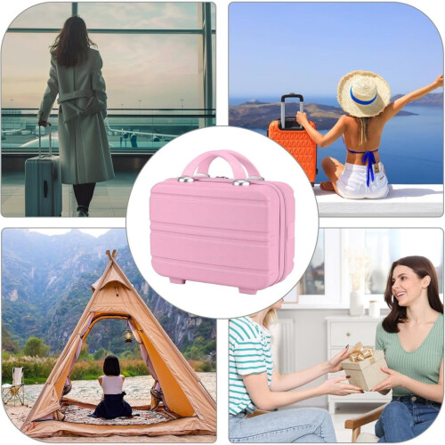 Estojo rígido de maquiagem para mulheres, portátil, de 14 polegadas, para viagens. 1