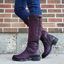UTTOASFAY Damstövlar Rea, Mode Stora Stövlar Dam Höst Långa Rör Lågklackade Skor Stövlar Knight Boots Flash Picks