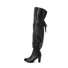 Botas altas para mujer, multicolor, con estampado floral, para otoño e invierno, con tacón grueso y cordones, por encima de la rodilla. Talla US: