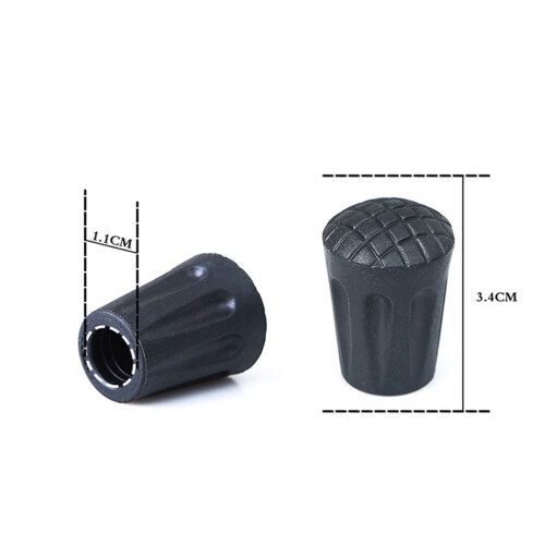 Trekking Pole Cover Stopper Black 10 pcs 1
