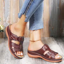Dámske sandále na platforme s podporou klenby – protišmykové plážové a ležérne papuče, kompatibilné s ortopedickými potrebami