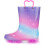 Botas de chuva infantis impermeáveis com luzes, estampas e glitter, com alças, para meninos e meninas. 7