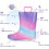 Botas de chuva infantis impermeáveis com luzes, estampas e glitter, com alças, para meninos e meninas. 8