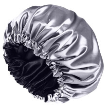 Duschhaube für Damen, luxuriöse, seidengefütterte Duschhaube, maschinenwaschbar, größenverstellbar und wiederverwendbar, große Satin-Duschhaube