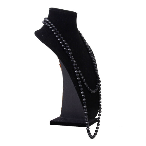 Collana lunga retrò con perle nere e perline sciolte 2